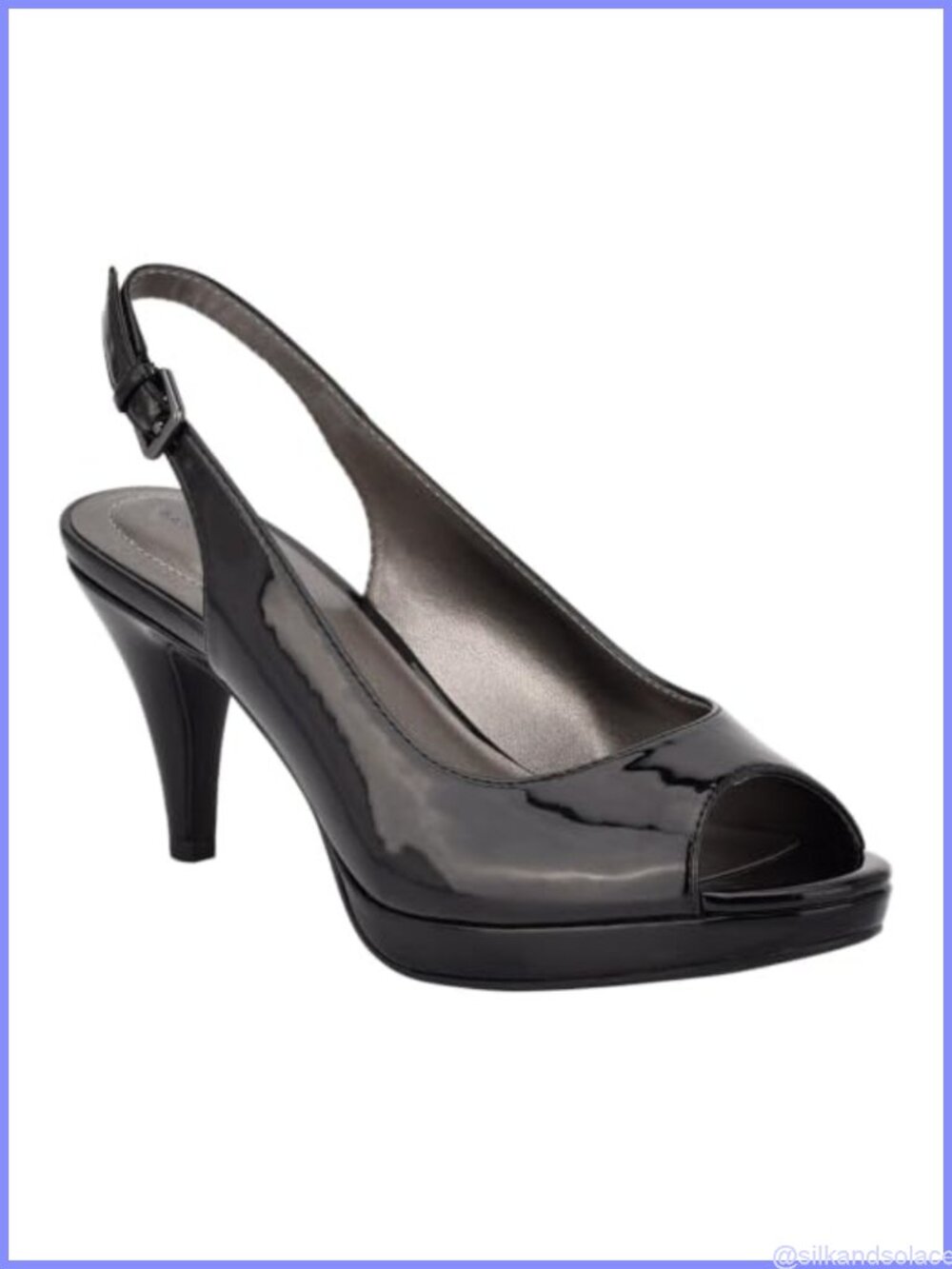 Melt Slingback Dress Heels Faux Patent Leather Platform Stiletto